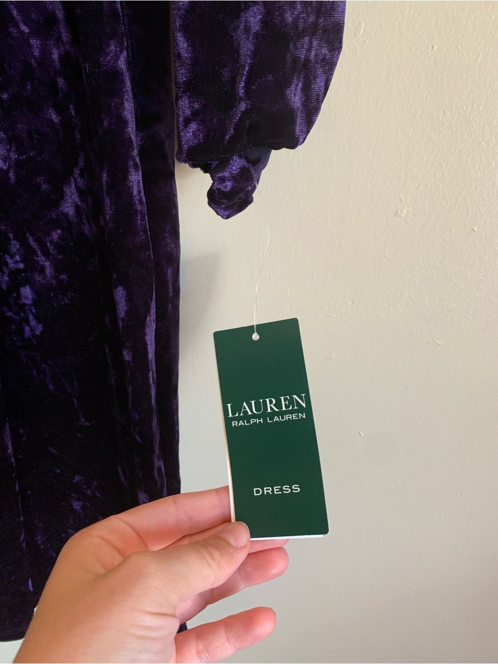 Lauren Ralph Lauren NWT New Purple Velvet Wrap Dress Long Sleeve Women Size 8 - Picture 2 of 5